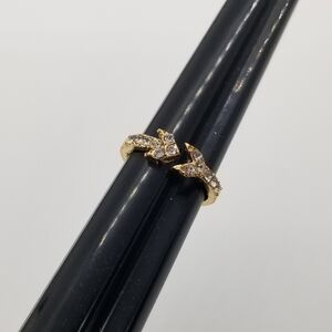 Jewelrystorm endless arrow gold rhinestone ring size 4.75